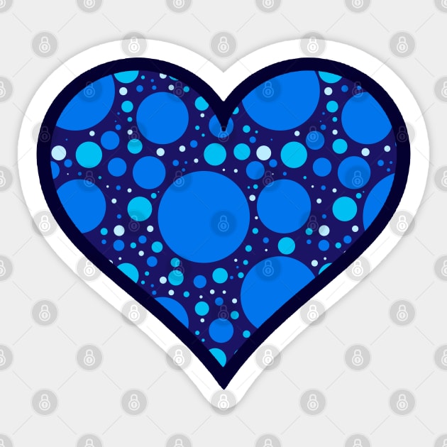 Blue Polka Dot Heart Sticker by bumblefuzzies